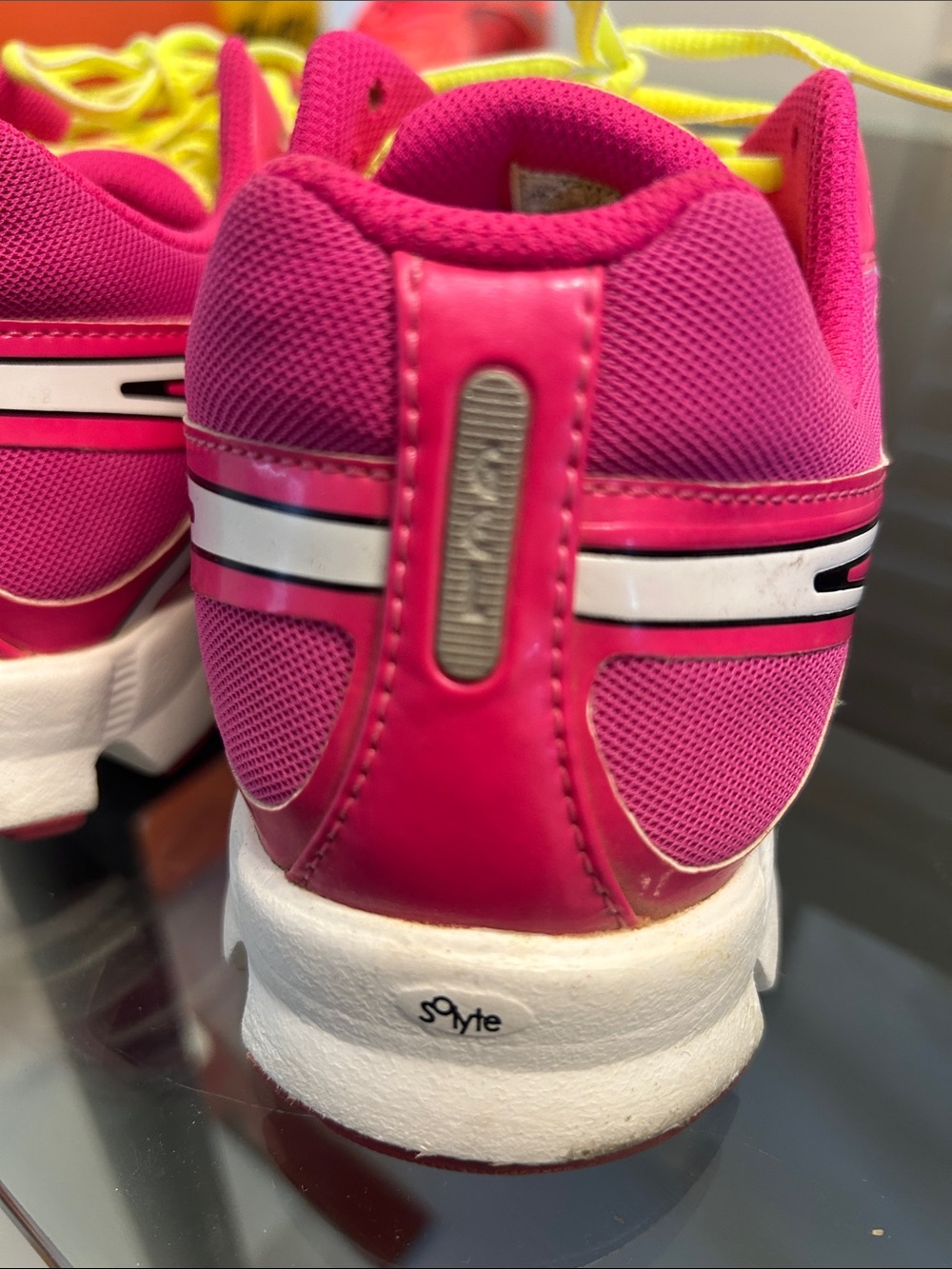 Asics Women’s 10Yellow and Pink Running Shoe - Picture 8 of 8